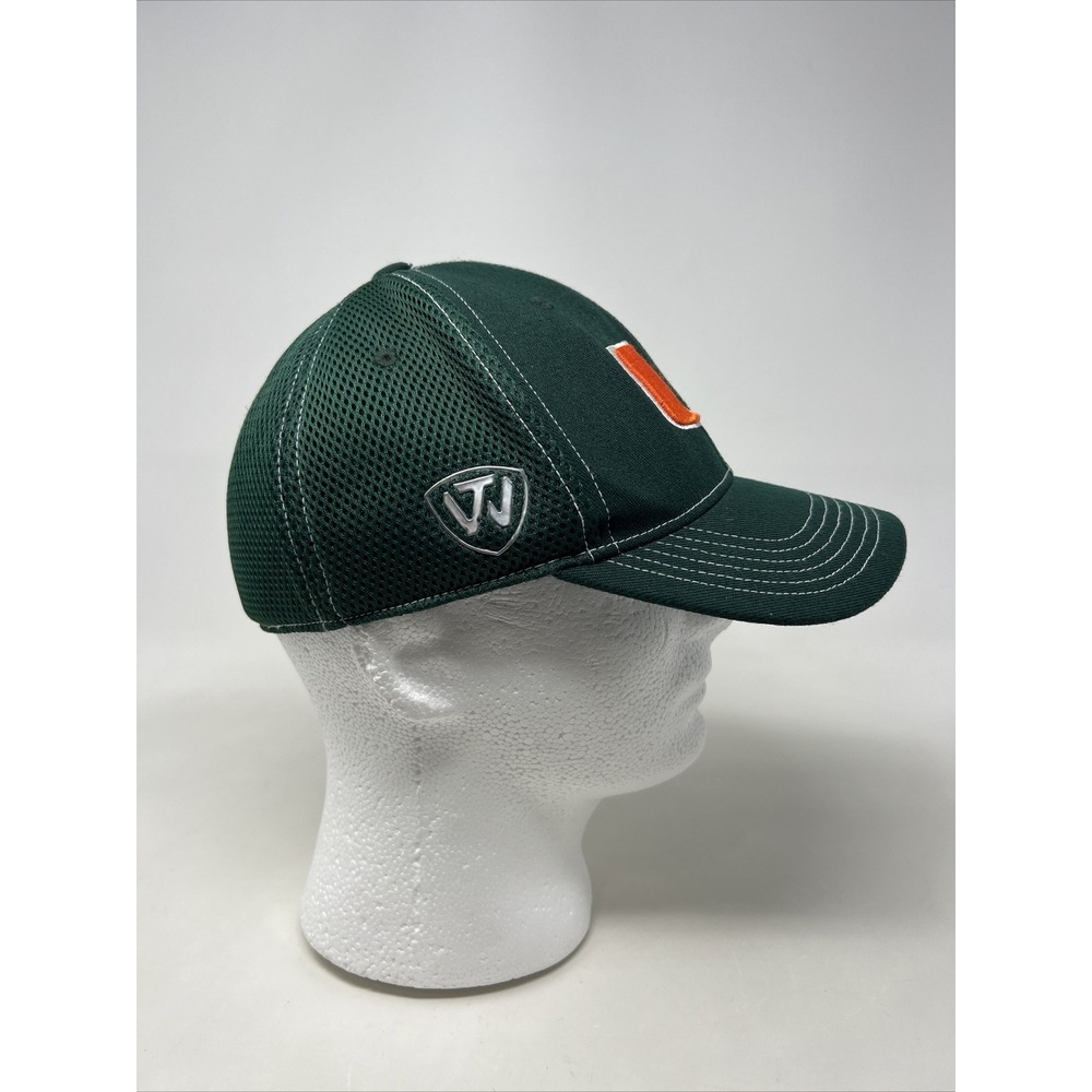 Miami Hurricanes Canes Cap Hat Top Of The World, Green One Size Fits All OSFA - Picture 5 of 8